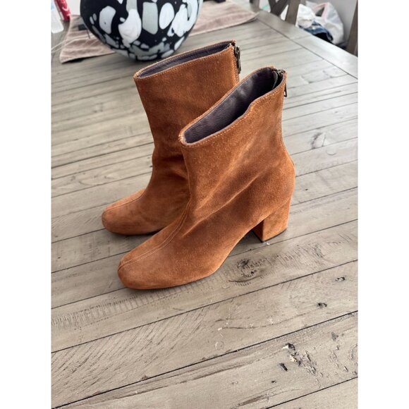 Free People FP Cecile Suede Leather Ankle Boots Booties Brown Size 41 11 - Picture 6 of 10